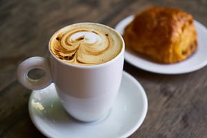 Coffee and pastries at the Community Café in Brussels