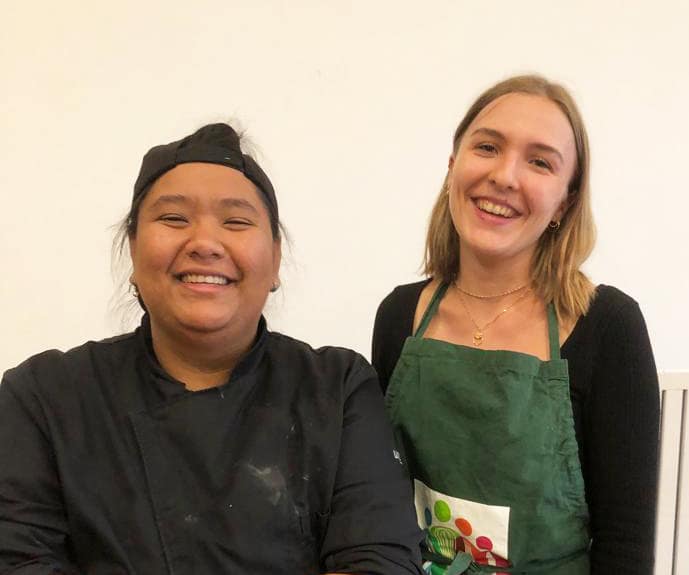 Kitchen manager Akkara and operations manager Aline