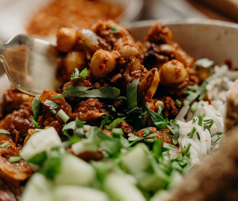 Chickpea stew with rice